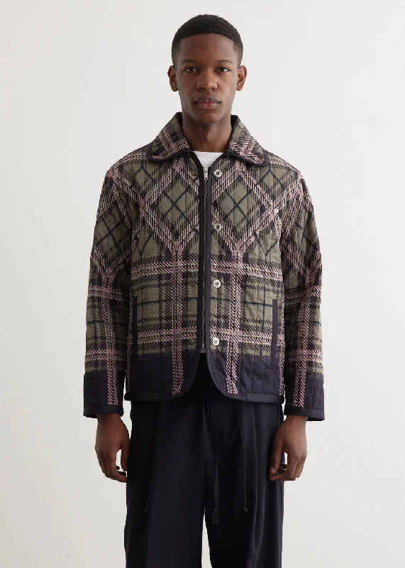 Quilted Plaid Fade Jacket Artistic Men's Hand