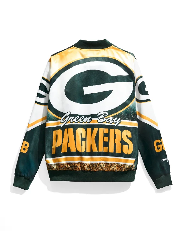 Green Bay Packers Fanimation Satin Jacket Practical Men's Quick