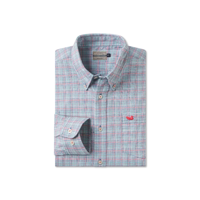 Davidson Washed Check Dress Shirt Minimalist Men's Casual 