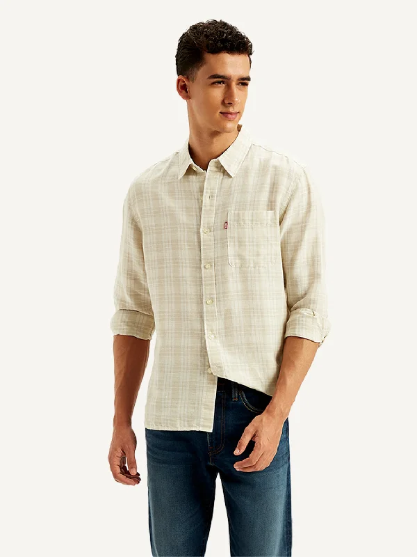 Men's Checkered Spread Collar Shirt Dynamic Men's Glow