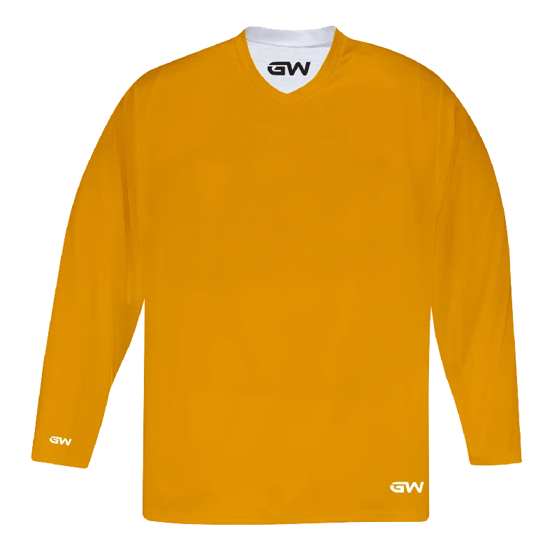 GameWear GW7500 ProLite Series Reversible Senior Hockey Practice Jersey - Yellow / White Traditional Men's Wool