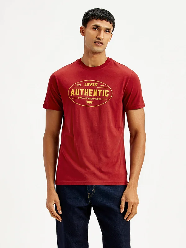 Men's Solid Slim Fit T-shirt Confident Men's High